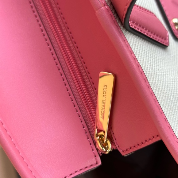 Michael Kors Kimber Large Bucket Shoulder Tote Bag Natural Tea Rose - Picture 8 of 12